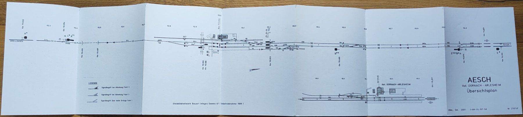 SBB/CFF/FFS Dokumente: Übersichtsplan SBB Aesch 2001 – Gebraucht aus Biberist von Slick 1
