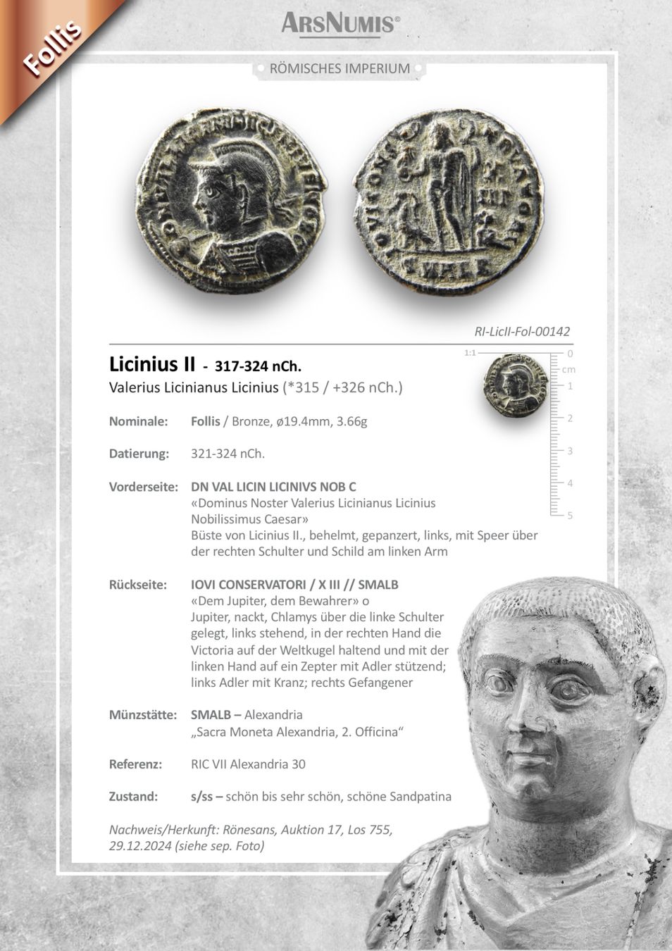 Tutti le monete: Römische Münze - Licinius II – Usato da Oberwil b. Zug venduto da ArsNumis 4