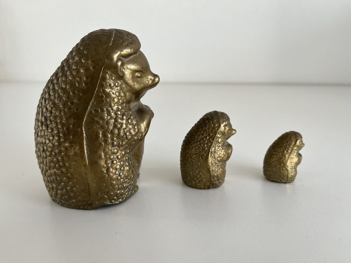 Statuette: Igel Familie aus Messing – Usato da Wetzikon ZH venduto da seli03 1