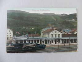 Karte St.Margrethen SG Bahnhof Zug 1911
