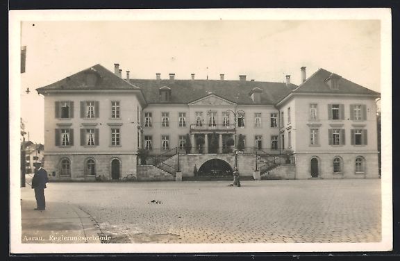 Cartoline postali: Aarau, Blick auf das Regierungsgebäude – Usato da Berlin venduto da bartko-reher