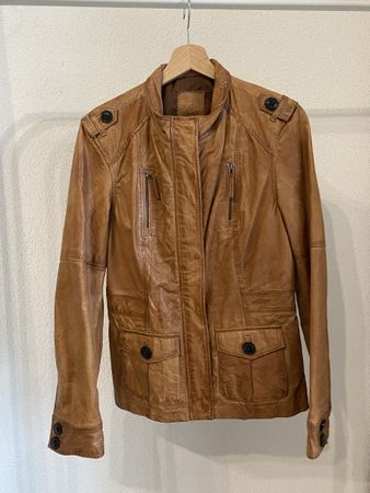 Veste en cuir brun s.Oliver
