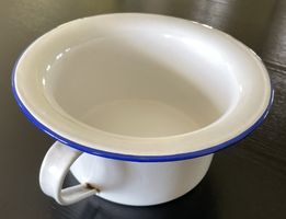 Nachttopf Topf emailliert weiss Deko Geschenk Nostalgie