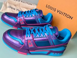 LOUIS VUITTON Lv Trainer Glänzendem Monogram Sneaker 44 NEUE