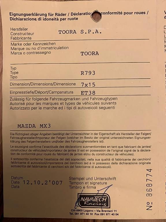Pneumatici & Ruote complete: Cerchi in lega TOORA – Usato da St. Moritz venduto da tam_jh8f 1