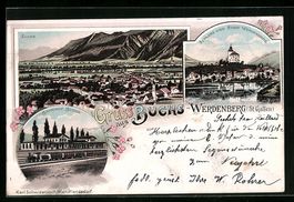 Litho Buchs, Bahnhof, Schloss Werdenberg