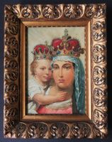 Gemälde Europäische Schule- Madonna von Częstochowa,Öl 19 Jh