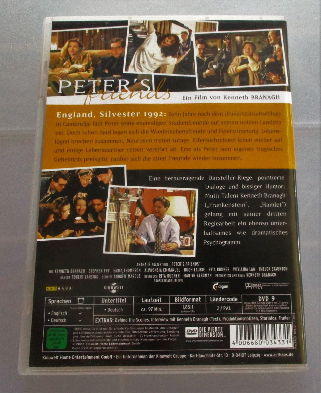 Tutti i DVDs: PETER'S FRIENDS - Kenneth Branagh/Emma Thompson – Usato da Wattwil venduto da Muriel10 1