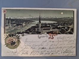 Alte Ansichtskarte Zürich 1900, gestempelt Kriens