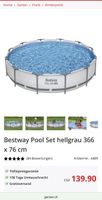 Bestway Pool Set Steel Pro Max hellgrau 366x76cm neu