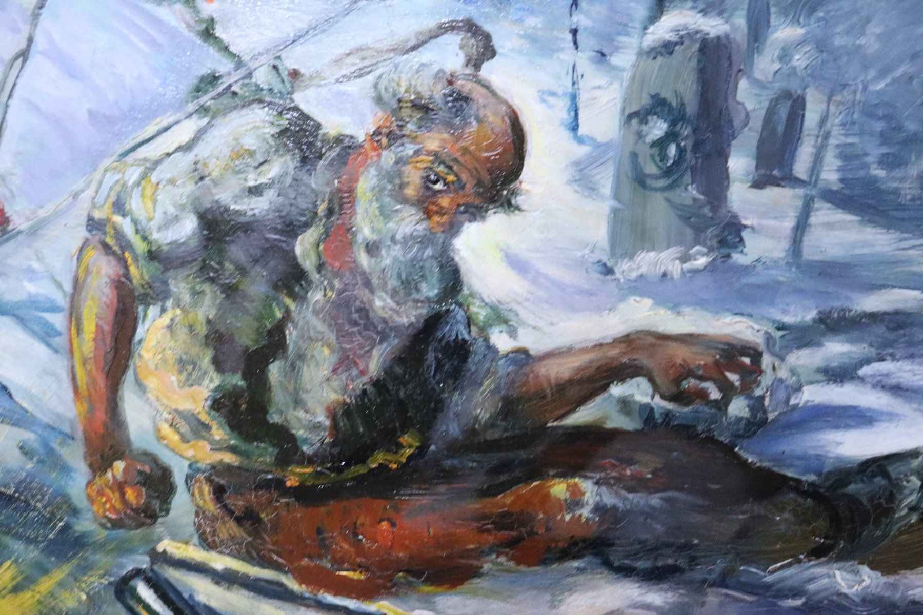 Dipinti: Robert Mèroz 1926-2016, Gemälde "Der Tod und der Trinker" – Usato da Zug venduto da Kunst-Fundgrube 3