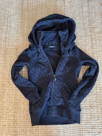 Roxy Damen Kapuzenjacke Punkte Innenfutter Fleece Grösse XS
