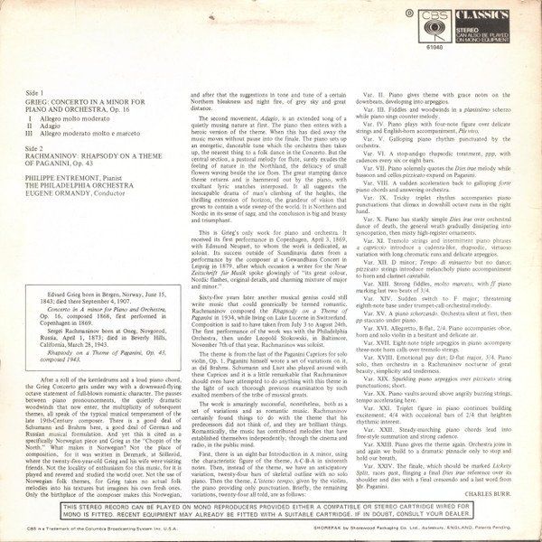 Dischi in vinile: Grieg/Entremont/PO/Ormandy: Piano Concerto LP – Nuovo (secondo la descrizione) da Steinhausen venduto da Vilivinili 1