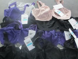 Damen BHs Lila, Schwarz, Rosé, UK 34E/ EU75F neu mit Etikett