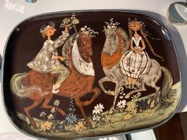 Mid-Century-Kunstkeramik Rheinfeld Dekorative Keramikplatte