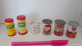 Vintage Kaufladen-Zubehör Miniatur-Dosen Knorr Aromat, Bell