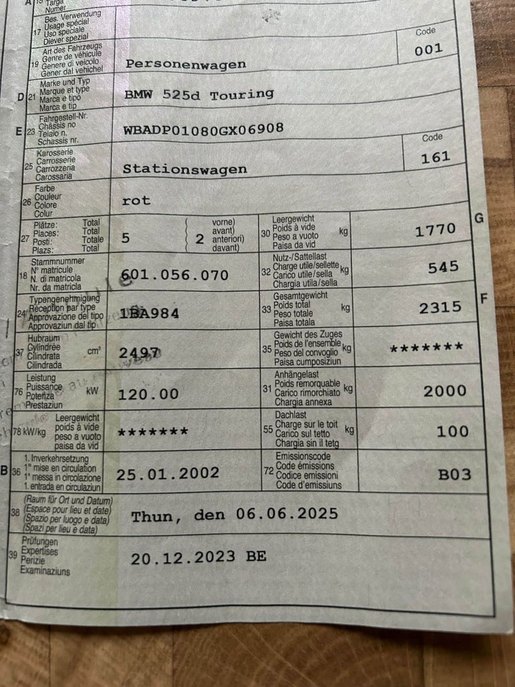 BMW Automobili: BMW 525d Touring – Difettoso da Riggisberg venduto da chut001 7