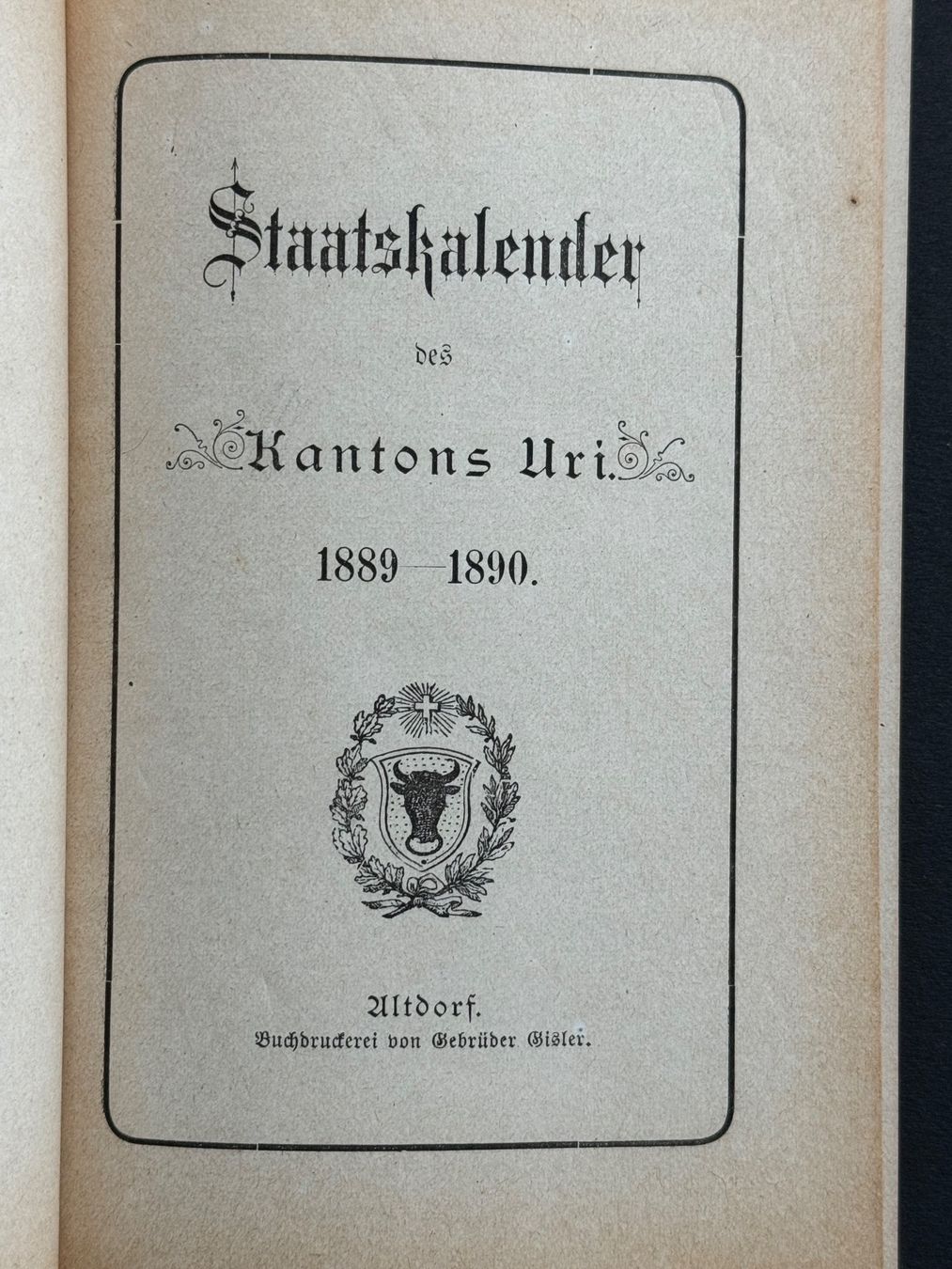 Libri: Staatskalender des Kantons Uri 1889-1890 – Usato da Adliswil venduto da buch_und_kunst 1