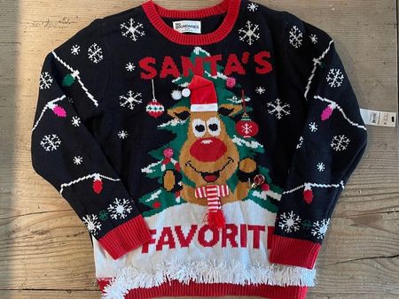 Weihnachtspullover No Boundaries schwarz Grösse XL neu