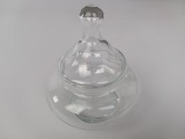 Kleine Glasdose mit Deckel