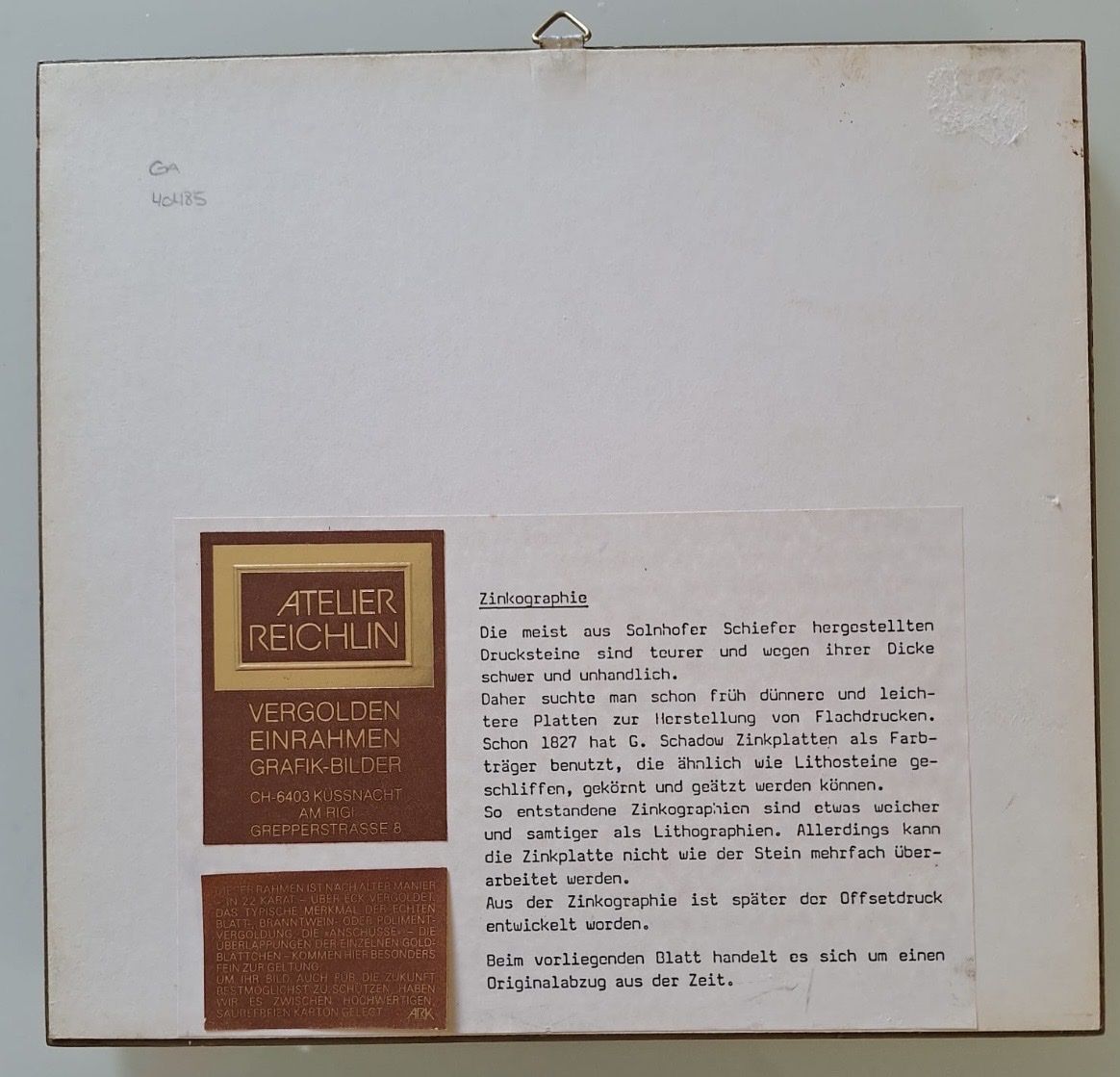 Dipinti: Altes Bild Hallau Zinkographie 22 Karat Gold – Usato da Jona venduto da HappyHappyHappyHappy 1