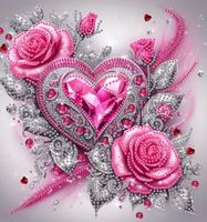 Diamond Painting: Herz mit Rosen 30x30cm