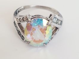 Mystic Topaz Ring, 925er Silber, Gr. 17.3mm,