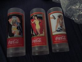 Coca-Cola Gläser 3 Stk. mit Retro Motiven Sammlerstücke