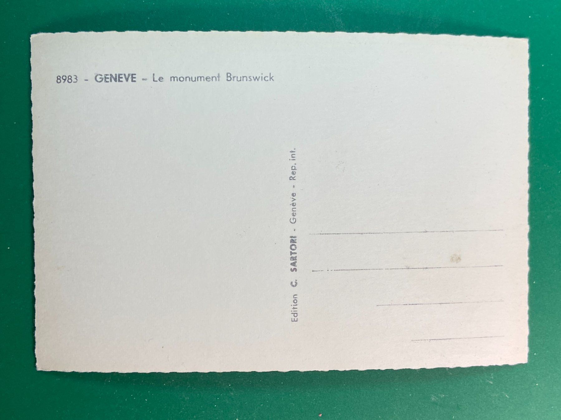 Cartes postales: Genève - Le monument Brunswick – D'occasion à Steg VS par danwer74 1