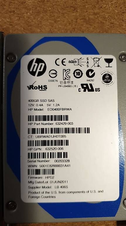 Dischi rigidi: 400GB SAS SFF 2.5" SLC SSD - 16pcs available – Usato da Feusisberg venduto da mon_2q8m