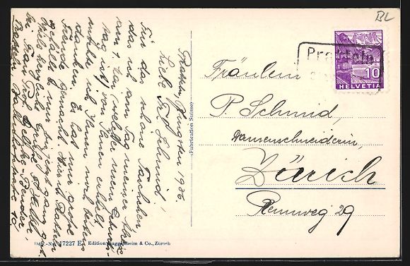 Cartoline postali: AK Pratteln, Teilansicht mit Bäumen – Usato da Berlin venduto da bartko-reher 1