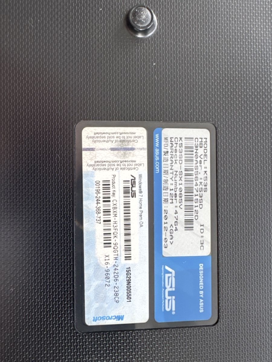 Asus Notebook: ASUS Laptop K53SD Defekt  – Difettoso da Bremgarten b. Bern venduto da Sportlich09