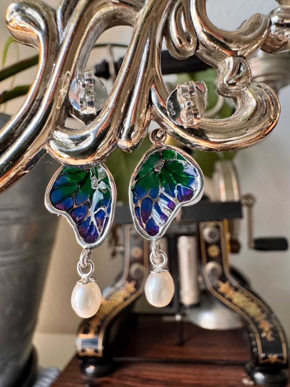 Orecchini pendenti & Orecchini a lobo: Ohrringe Tiffany Technik mit Perlen  Silver925 – Nuovo (secondo la descrizione) da Zürich venduto da LIBELLA13 5