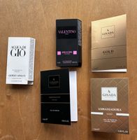 Fabrikneue Parfumproben von Valentino, Gisada, G. Armani