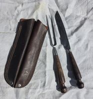 altes Fuhrmannbesteck/Reisedorftbesteck /Jagdbesteck im Etui