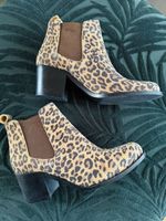 Stiefeletten Leoparden Muster aus Leder