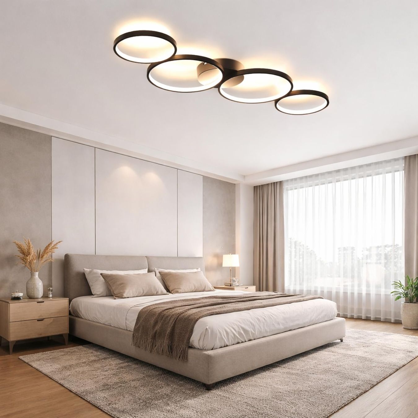 Lampadari & plafoniere: LED Deckenleuchte Deckenlampe Designlampe 4 Ringe 37W 3000K – Nuovo e nell'imballaggio originale da Basel venduto da EchoPeak 6