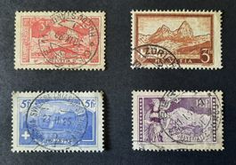 8-15-02 Timbres Helvetia oblitérés. Paysages. 1914