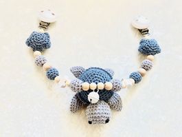 Kinderwagenkette Schildkröte stahlblau