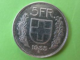 5 Franken Münze,  Silber 0.835, 1933