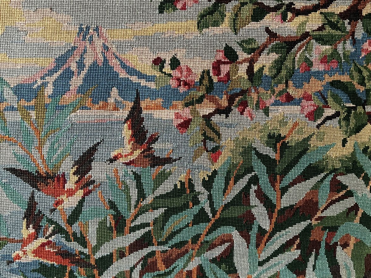 Cerchi da ricamo: Vintage Large Needlepoint Art Framed, Tapestry Decor – Usato da Genève venduto da Kookiek 8