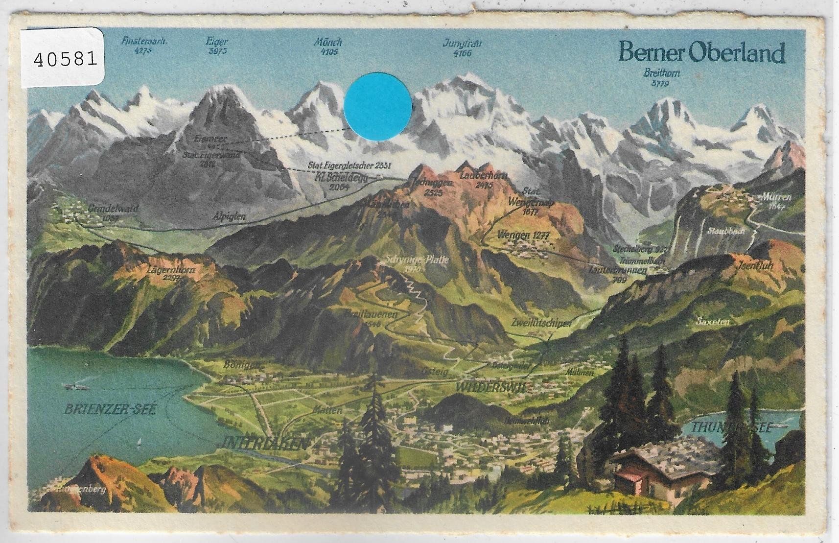 Ansichtskarten: Berner Oberland Panorama - Interlaken – Gebraucht aus Ettingen von Kartenplanet