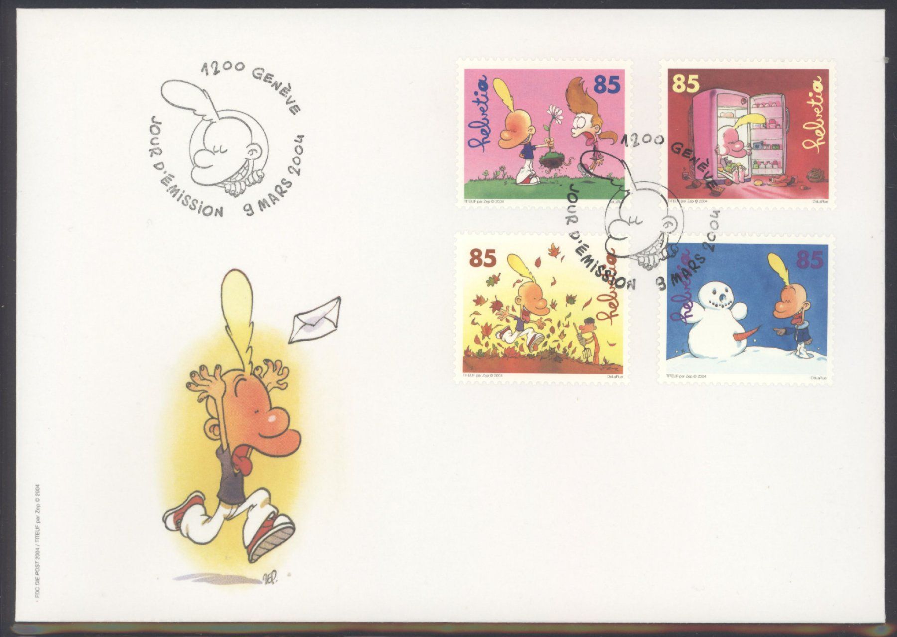 Tutti i francobolli: 2004, FDC, Sondermarken Comics – Usato da Willisau venduto da Vollstempel