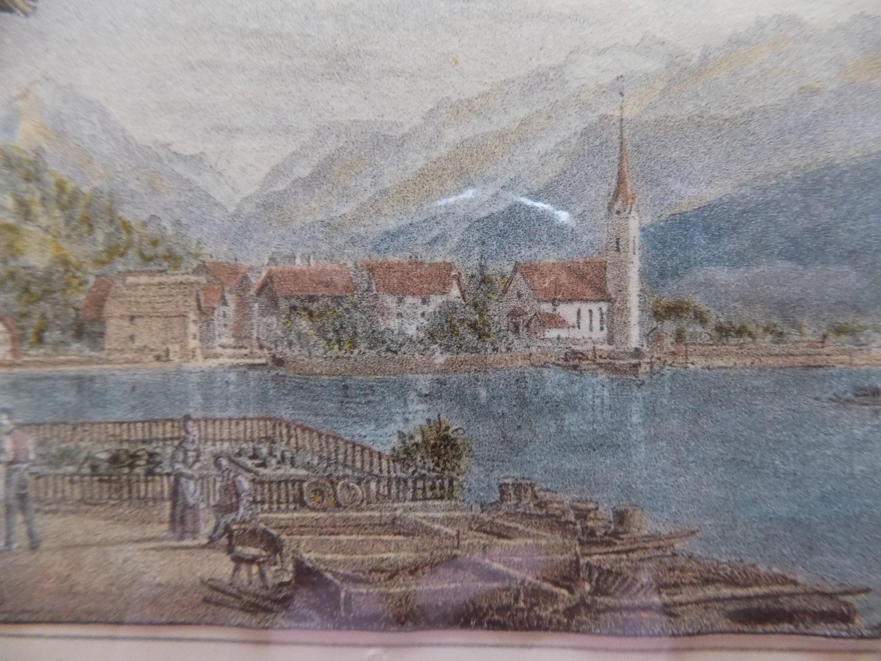 Incisioni: Flüelen Uri kolorierte Lithographie – Usato da Risch venduto da Antikfee 5