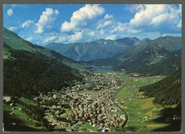  AK color Davos GR gegen die Rhätikonkette ≈ 1974 