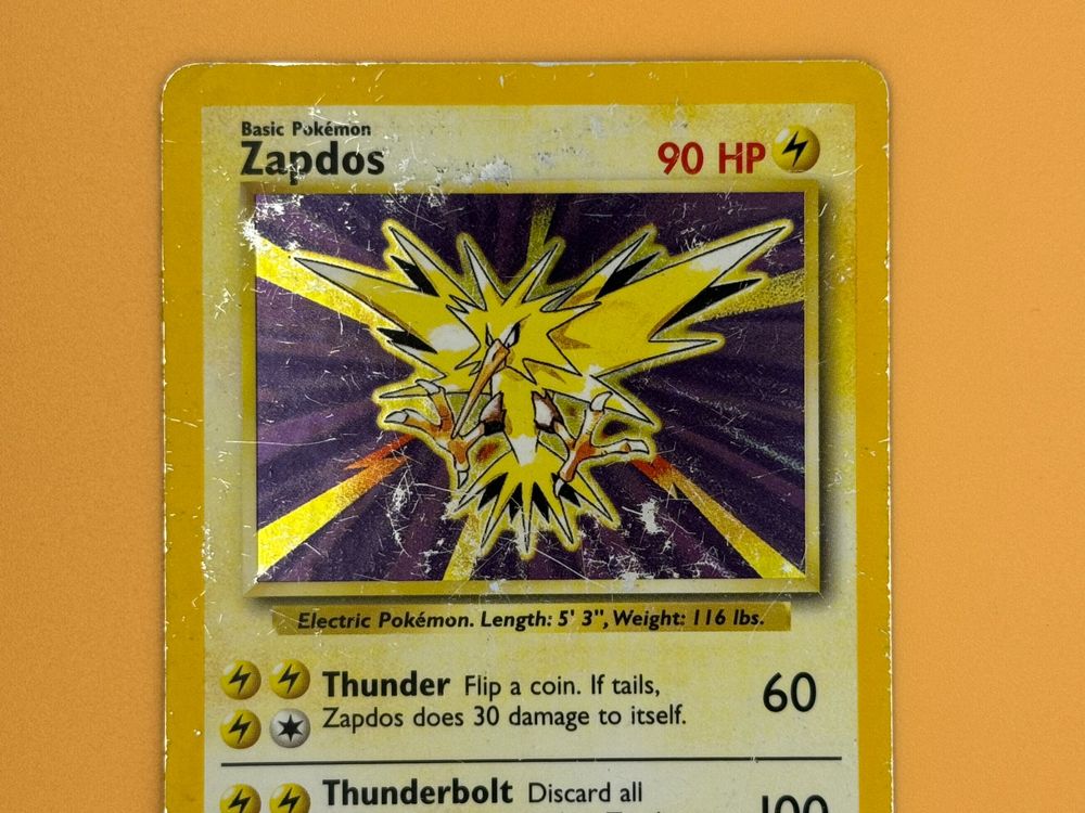 Pokemon TCG vintage Zapdos - 16/102 - Holo Unlimited Base Set Unlimited