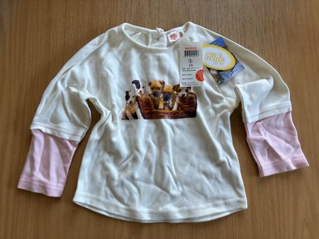 Langarmshirt Smile Migros weiss rosa Grösse 74