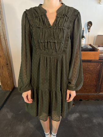 Damen Kleid Dots dunkelgrün Grösse XS guter Zustand