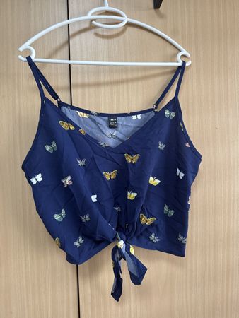 SHEIN Sommertop blau Schmetterlinge Grösse L 40/42
