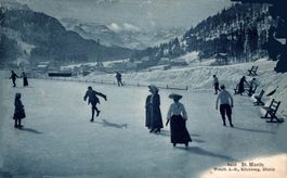 St. Moritz. Schlittschuhläufer